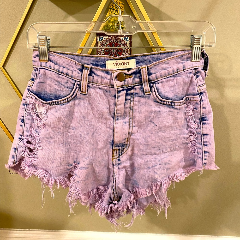 Purple high waisted shorts from boutique